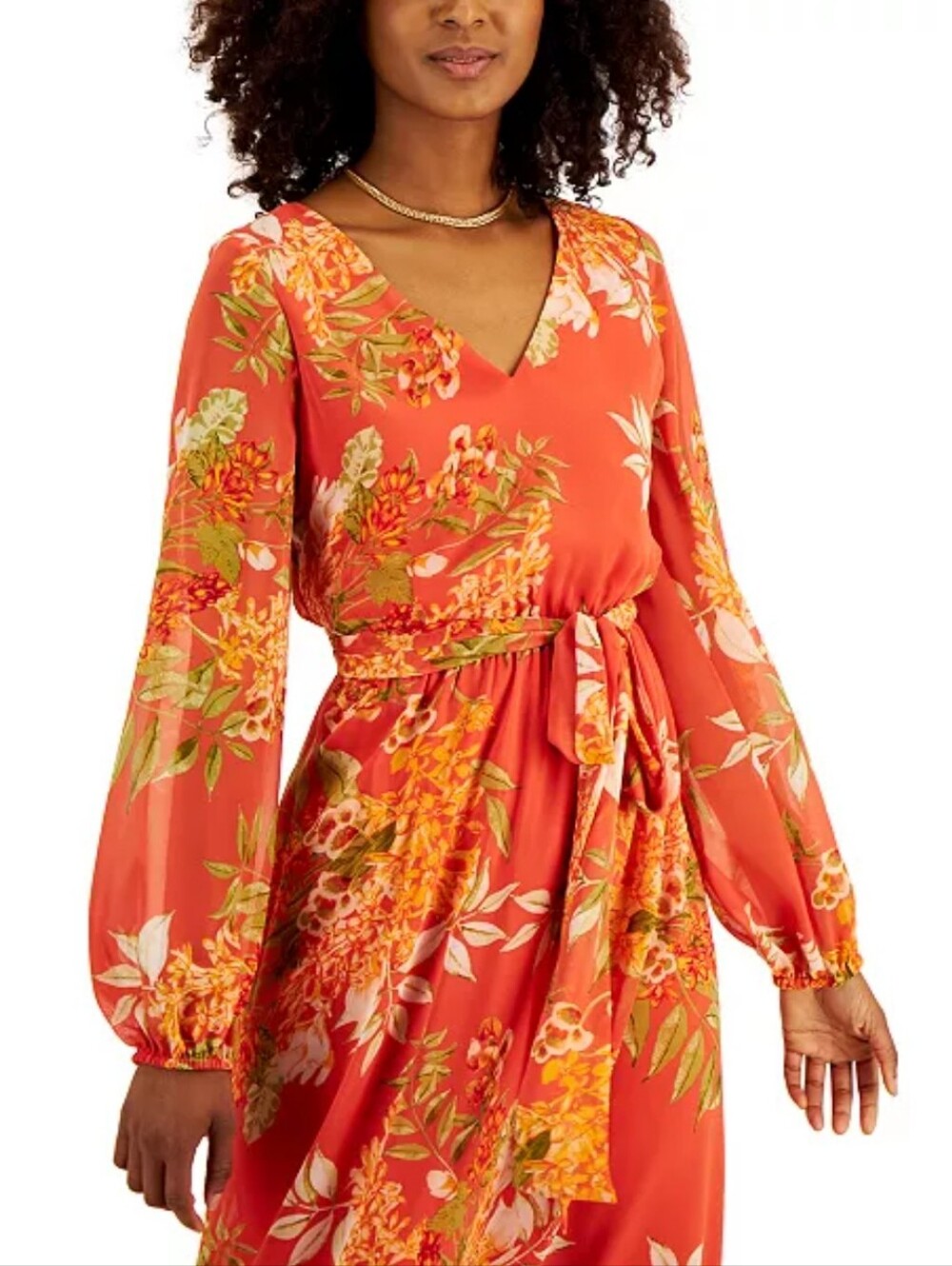 NWOT INC International Concepts Women's Long Sleeve V-Neck Maxi Dress Size 6